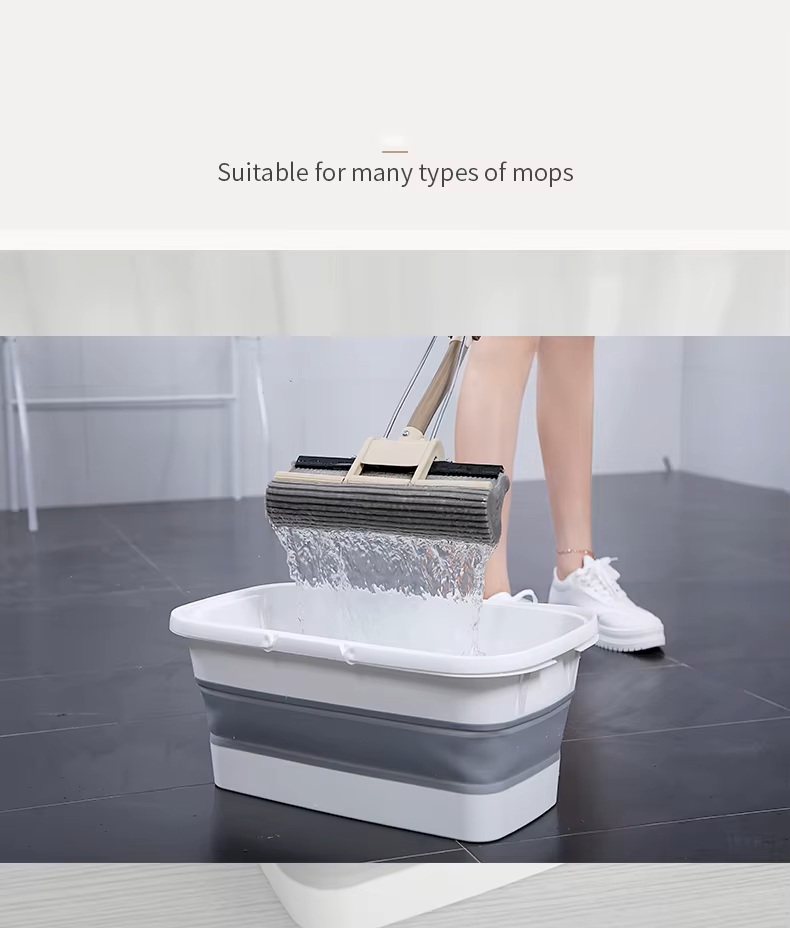 Sponge Mop With Folding Bucket